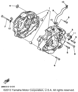XT225FC Картер двигателя