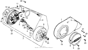 CT70 Left crankcase cover + alternator