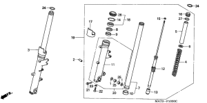CBR1100XX Вилка передней оси