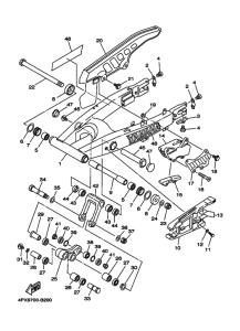 TT250R Задний рычаг и подвеска