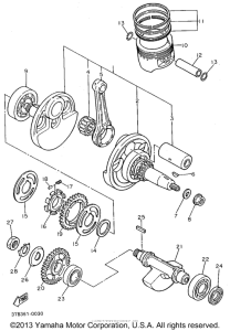 XT600EGC Коленчатый вал и Поршень
