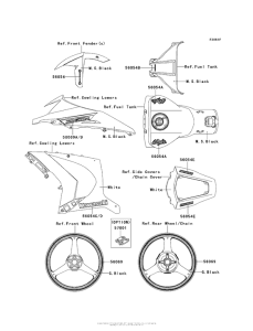 ZX1000 Decals (P.f.s.white)(Kdf)(Ca,us)