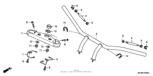 VTX1300C Handlebar + top bridge