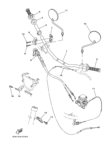 XG250 Steering handle & cable