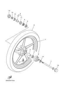 YBR125ESD Переднее колесо