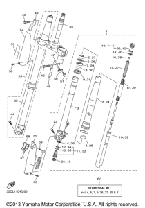 WR250X Передняя вилка