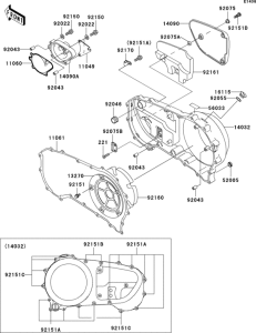 VN1500 Крышки двигателя правые