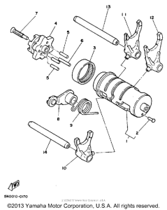 TW200D Shift cam-fork