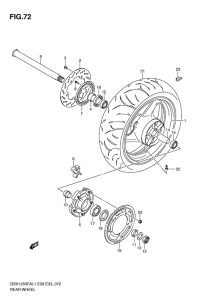 GSX1250 (ABS) Rear wheel complete assy