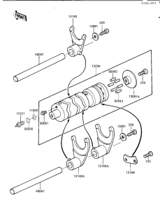 KZ1000 Переключение / вилка переключения