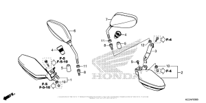 CRF250L (ABS) Mirror + Knuckle Guard