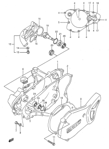 RM80 Crankcase cover- water pump