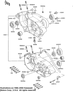 KX125 Картер двигателя