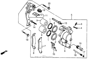 CR250R Fr. brake caliper 87-89