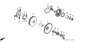 PK50 Drive face /  kick starter spindle