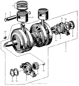 CB450 Коленчатый вал и поршни