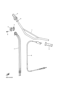 WR400F Steering handle. cable