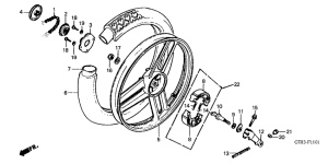 PK50 Rear wheel complete assy
