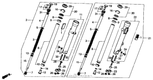 VT700C Передняя вилка