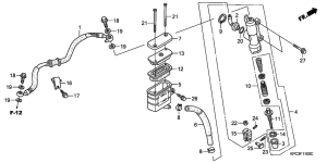 XL125V Rr. brake master cylinder