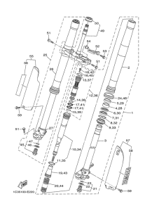 YZ250V Передняя вилка