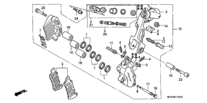 VFR800 (ABS) L. front brake caliper