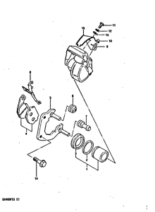 GSX400 Передний суппорт тормозной