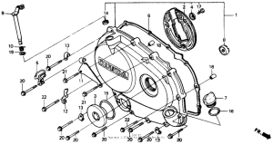 VTR250 Крышка картера правая