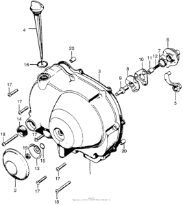CT90 Right crankcase cover + clutch lifter