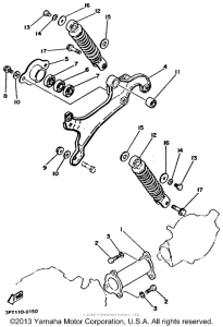 PW50F Swing arm - rear shocks