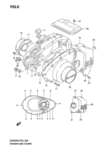 GS500 Crankcase cover ass`y  (v