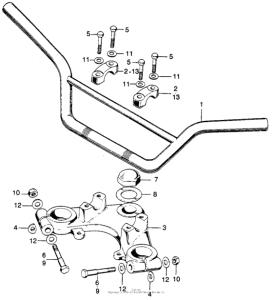 SL125 Handlebar + fork top bridge