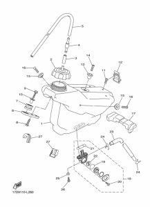 YZ250F Топливный бак