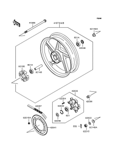 ZX250 Задняя ступица колеса