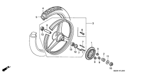 NSR50S Rear wheel complete assy