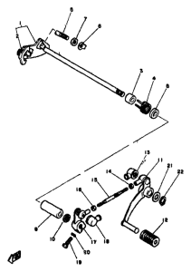 RD350LC Shift shaft. pedal