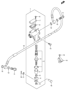 RM125 Задний тормозной цилиндр