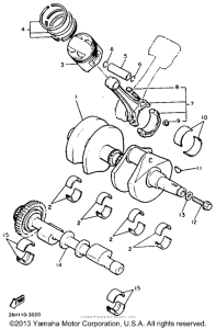 XVZ12KC2 Коленчатый вал и Поршень