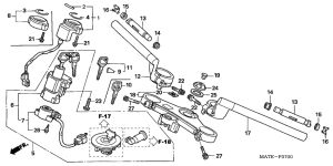 CBR1100XX Handle pipe / top bridge