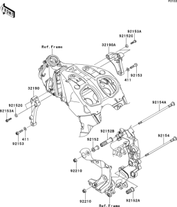 ZG1400 Крепление двигателя