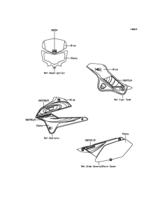 KLX250 デカール(ブルー)(VGS)