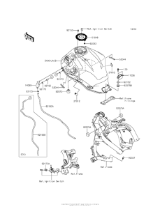 KLE650 Топливный бак
