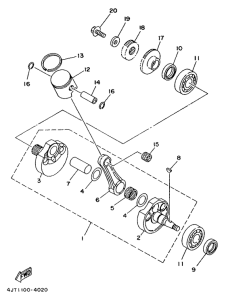 TZ125 Коленчатый вал и поршни