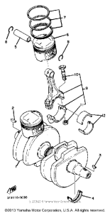 XS400SJ Коленчатый вал и Поршень