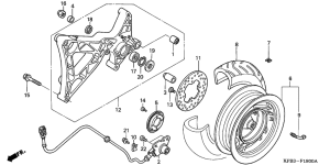 NSS250 Rear wheel complete assy
