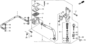 VFR750F Rr. brake master cyl. 90-93