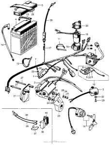 SL350 Wire harness + battery