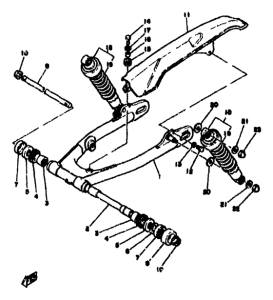 SR500 Rear arm / cushion chain case