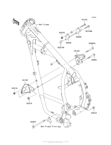 KL650 Крепление двигателя