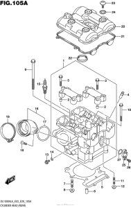 DL1000 (ABS) Головка цилиндров (задняя)